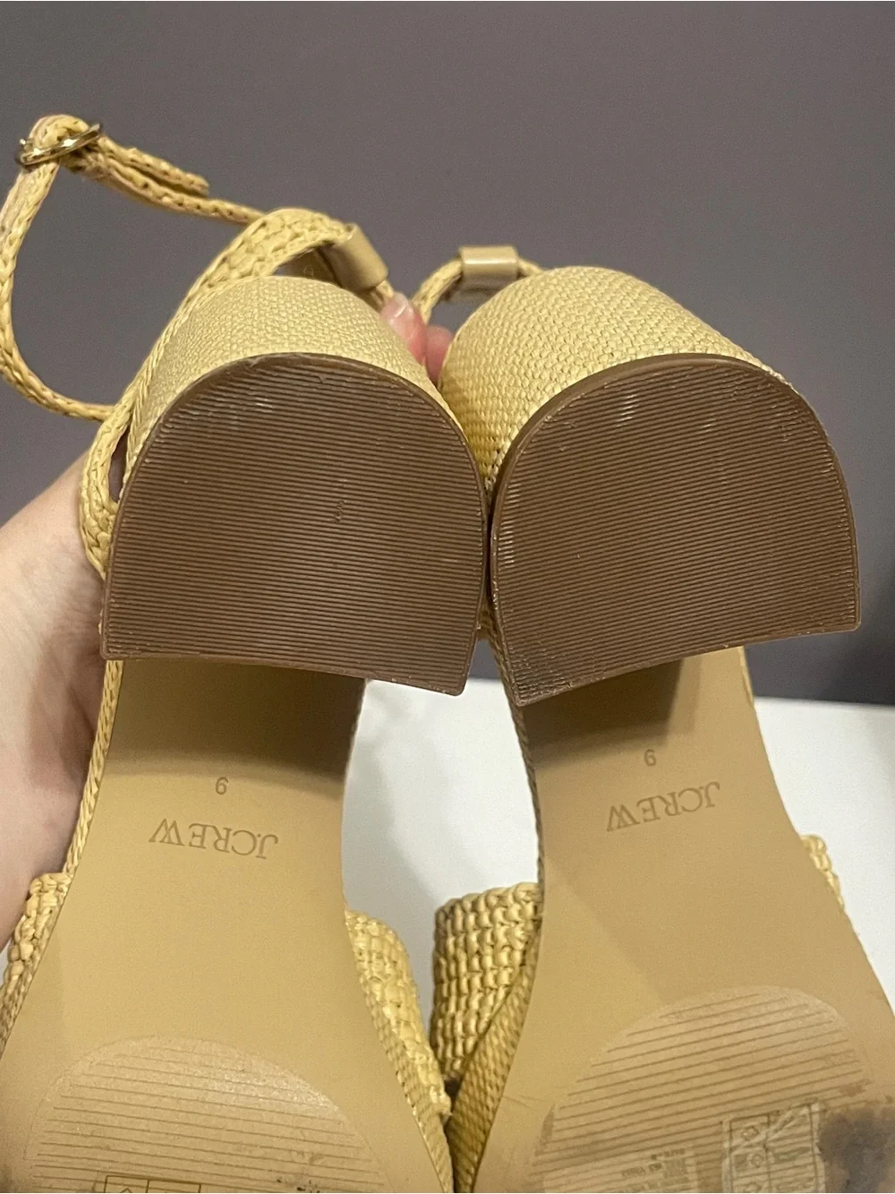 J. Crew Woven Platform Ankle-Strap Open Toe Heels